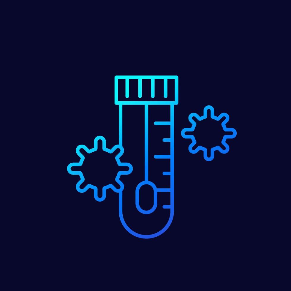 swab test for virus line icon vector