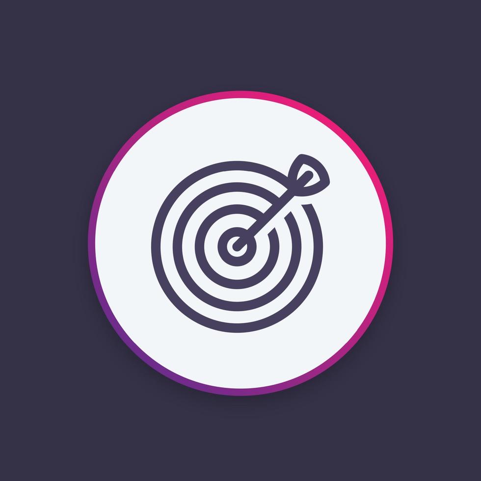 target with arrow line icon, vector sign