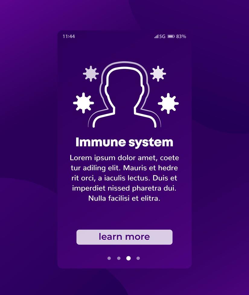 immune system and immunity mobile banner vector