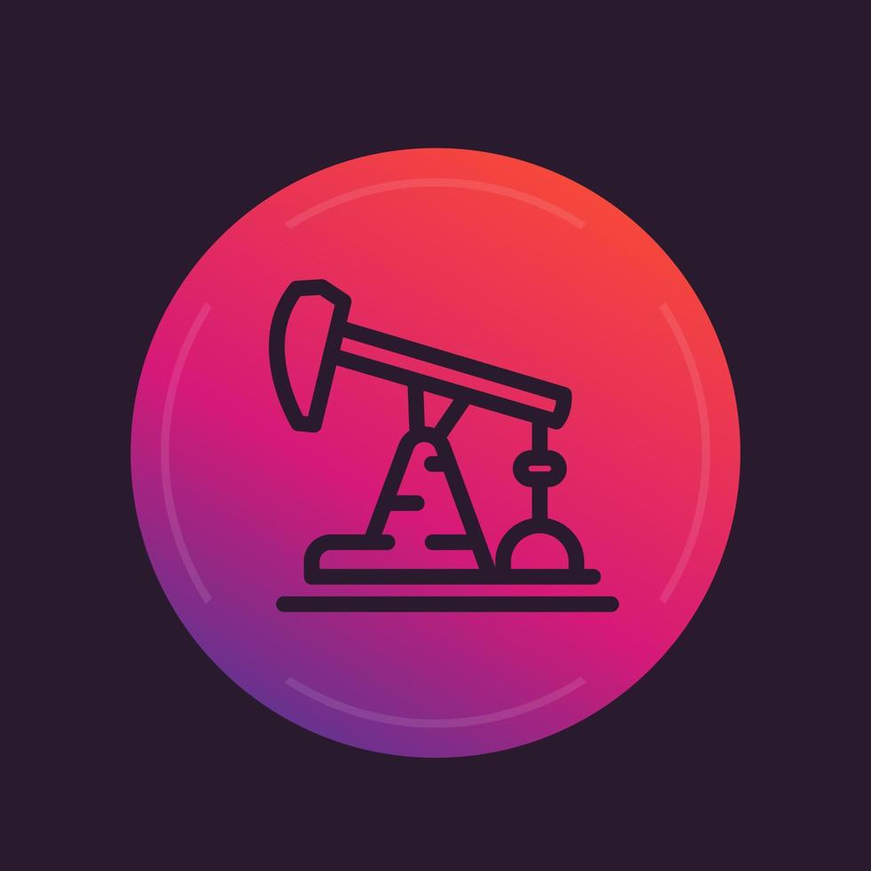 Oil pump line icon, vector sign