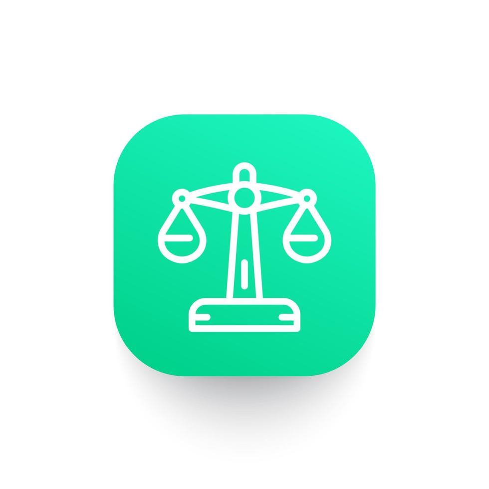Scales line icon, justice, risk symbol vector