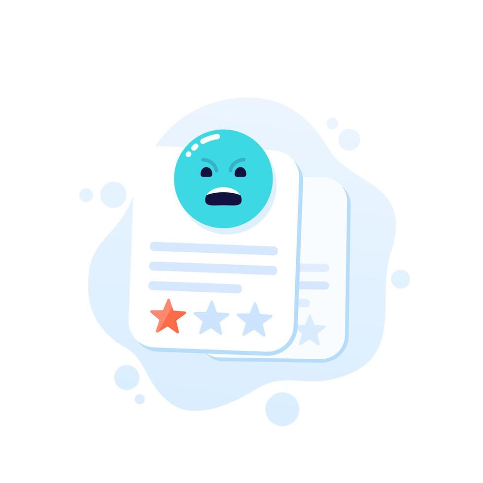 bad reviews, negative feedback vector art