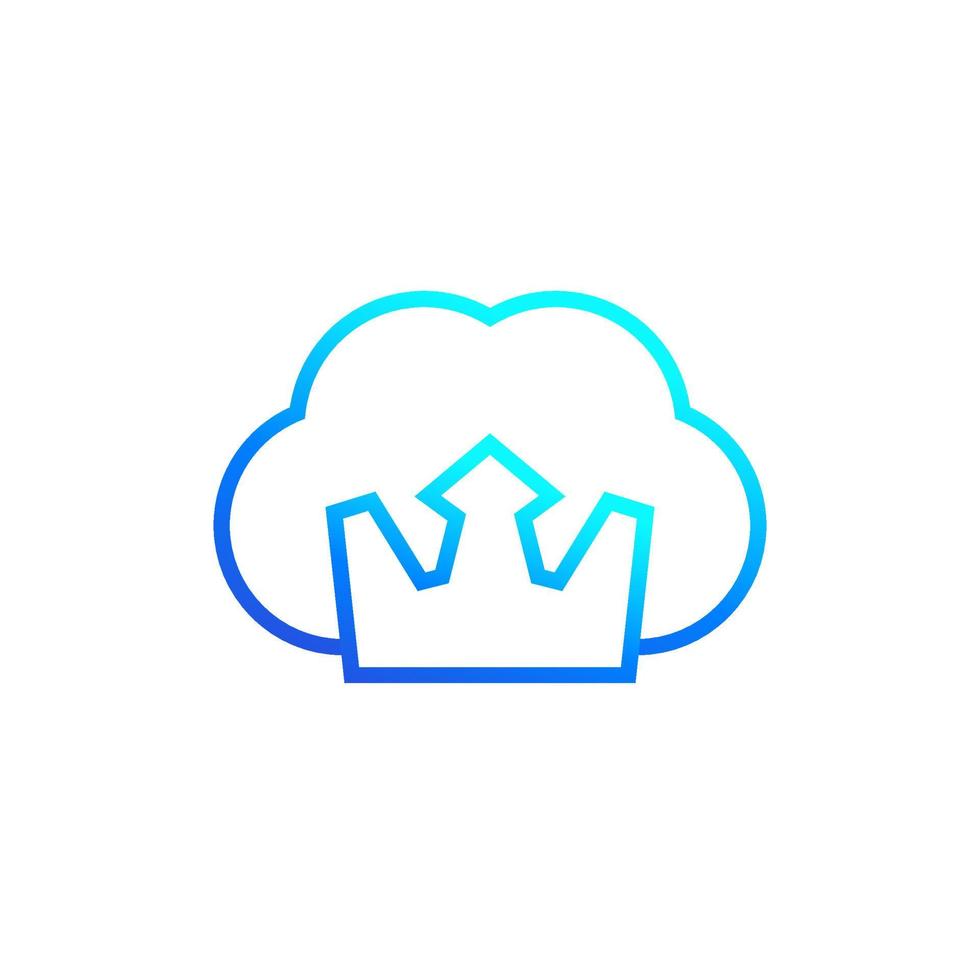 cloud and crown line icon vector