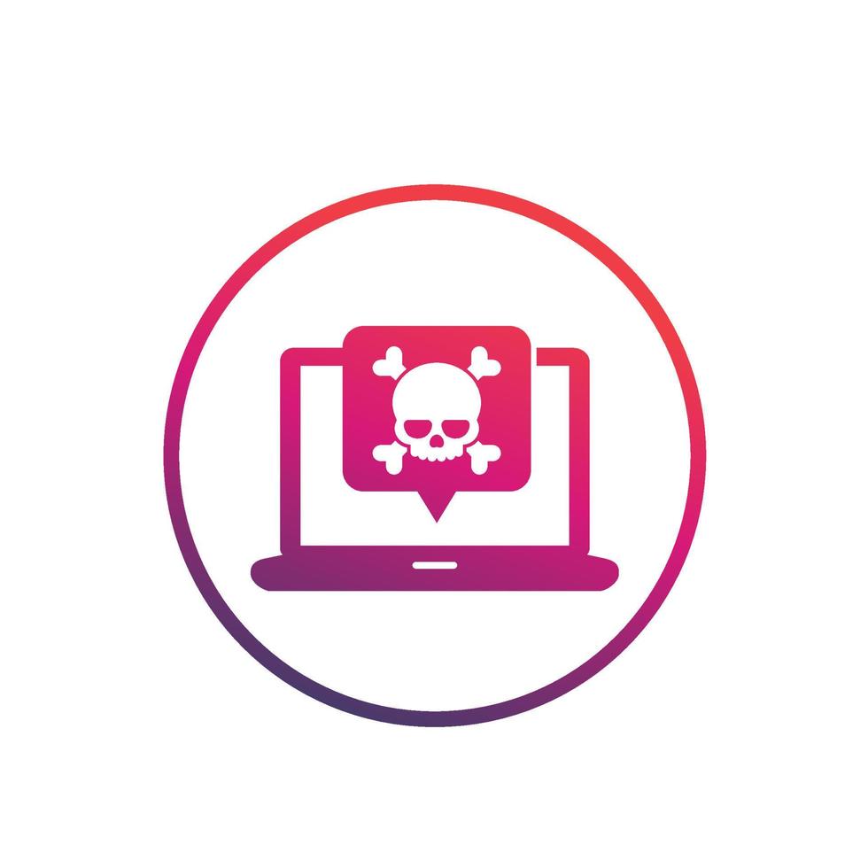 malware, spam, online fraud, trojan, computer virus icon on white vector