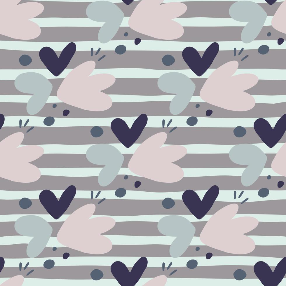 Childish pattern with flowers seamless pattern. Creative abstract heart shape wallpaper. vector