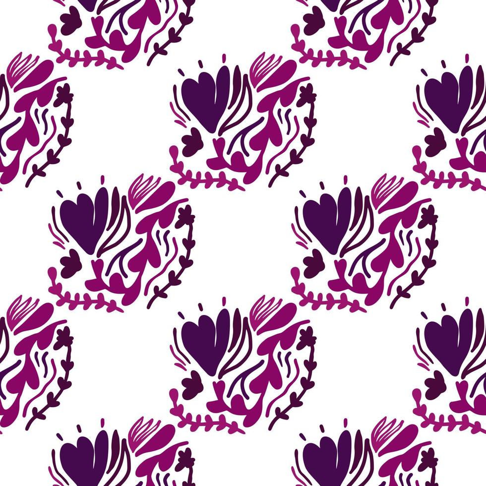 flores vintage y hojas de patrones sin fisuras. vector