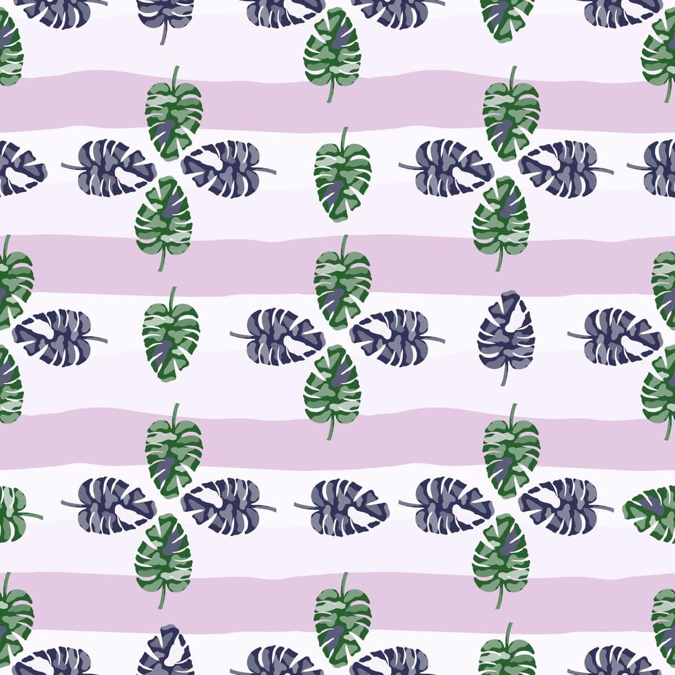 Abstract monstera leaves tropical seamless pattern. Rainforest background. vector