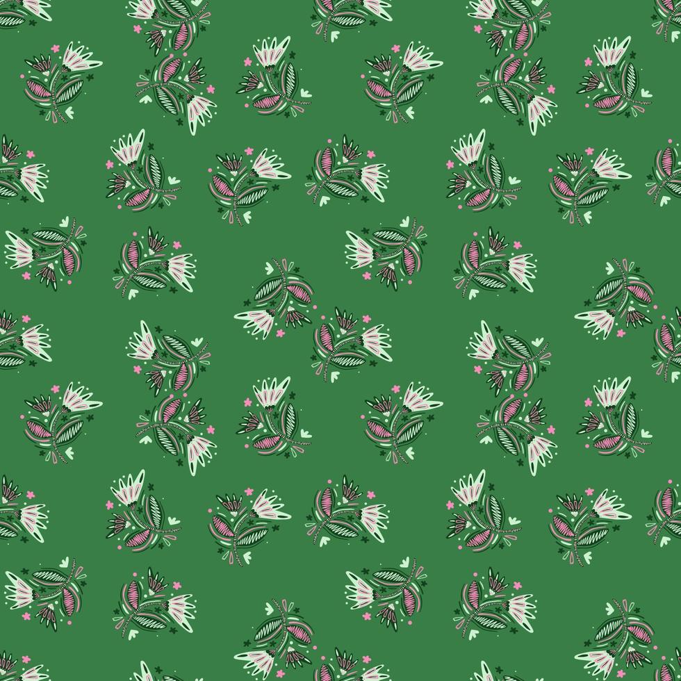 Seamless pattern with flowers and leaves. vector