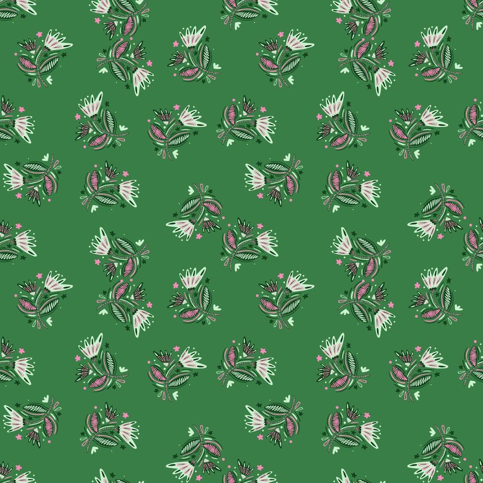 Seamless pattern with flowers and leaves. vector