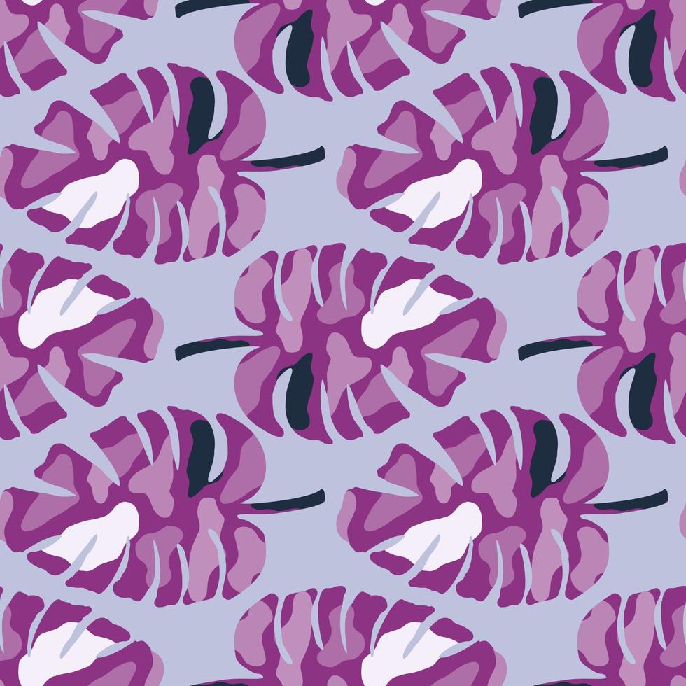 Abstract monstera leaves tropical seamless pattern. Rainforest background. vector