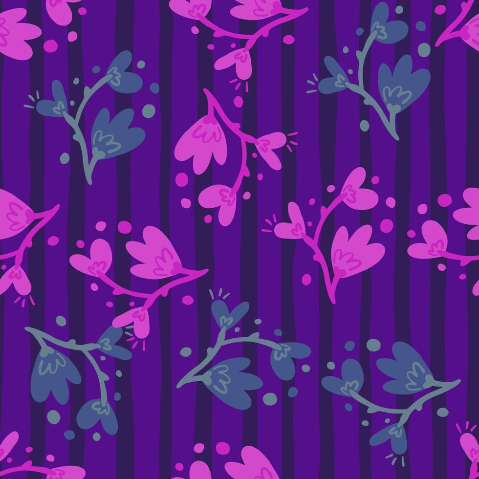 Abstract flowers seamless pattern. vector