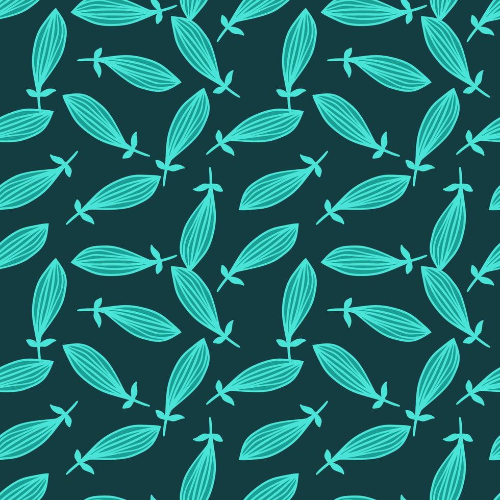 Exotic outline leaves seamless pattern. Nature palm leaf endless wallpaper. vector