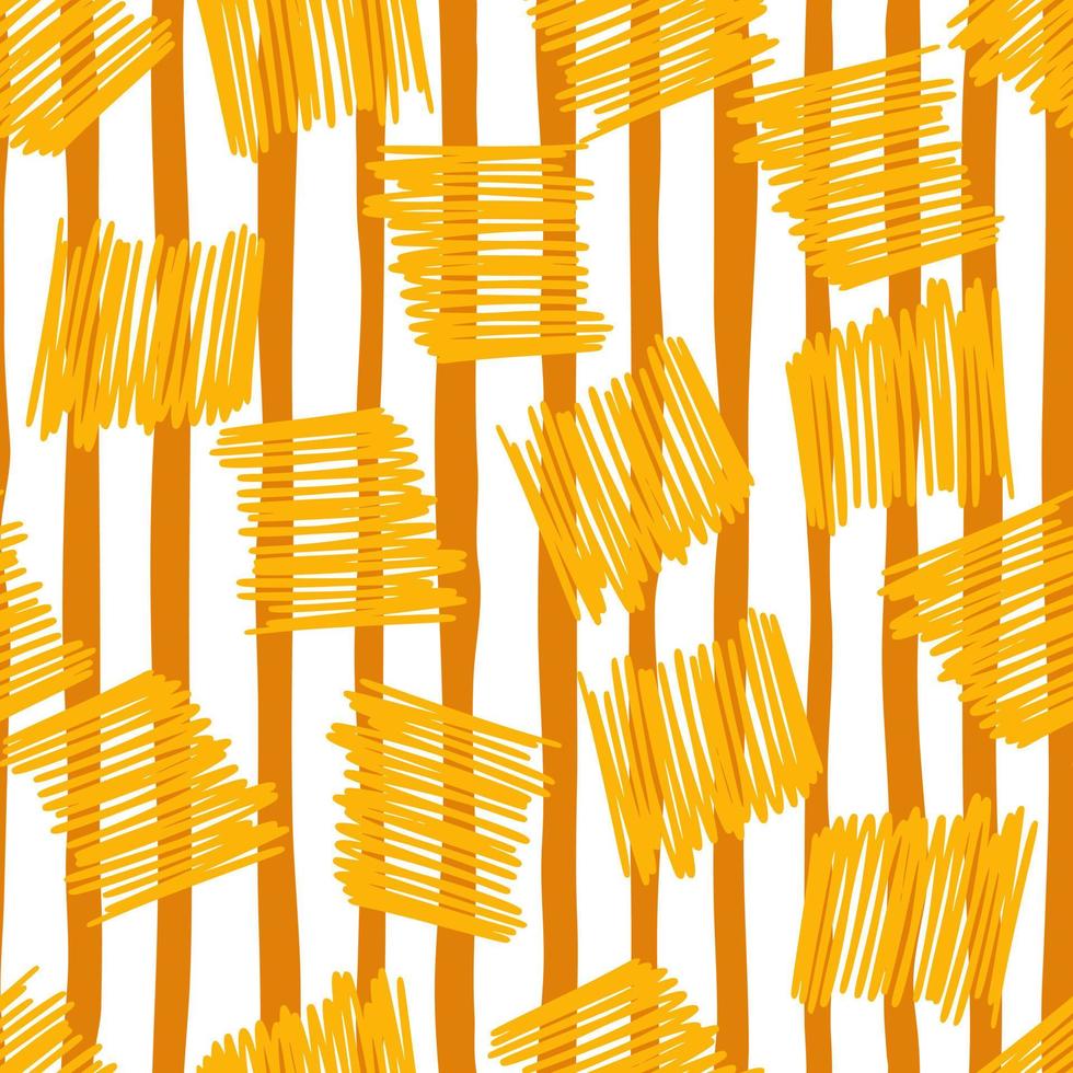 Brushstrokes and thin stripes seamless pattern. Cross Hatching endless background. Grunge backdrop. vector