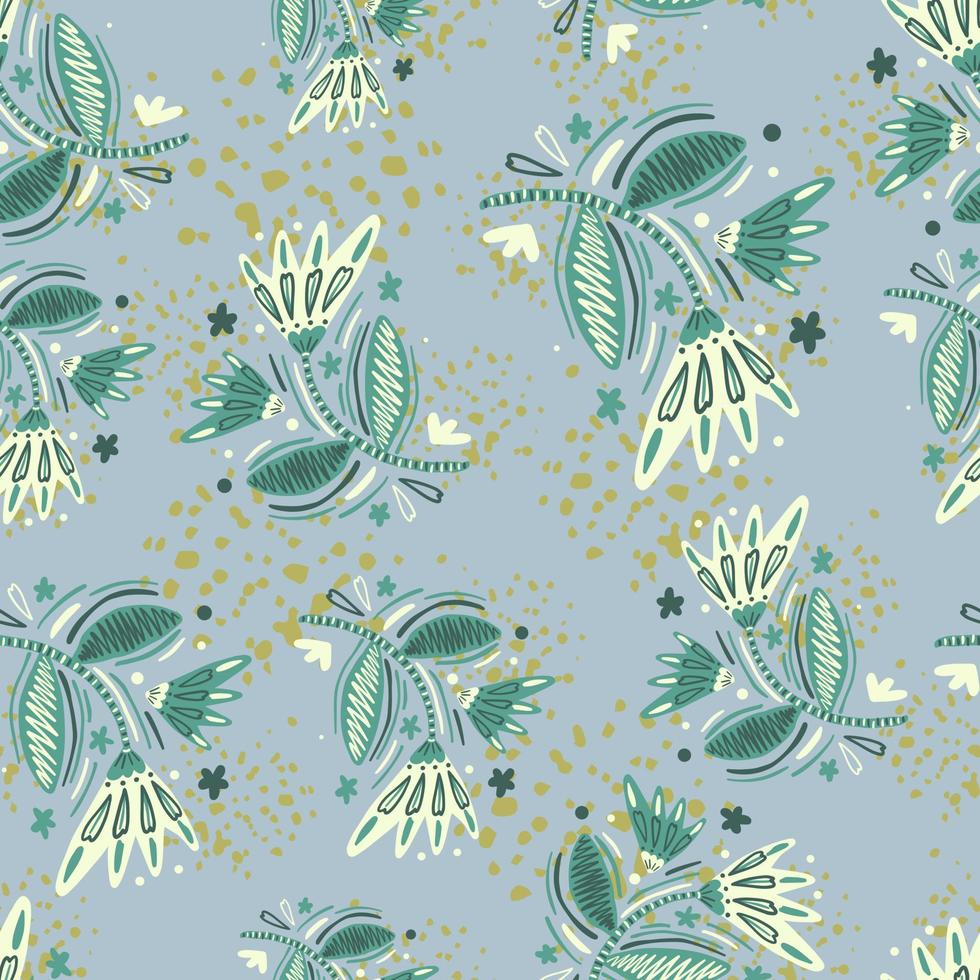 Seamless pattern with flowers and leaves. vector