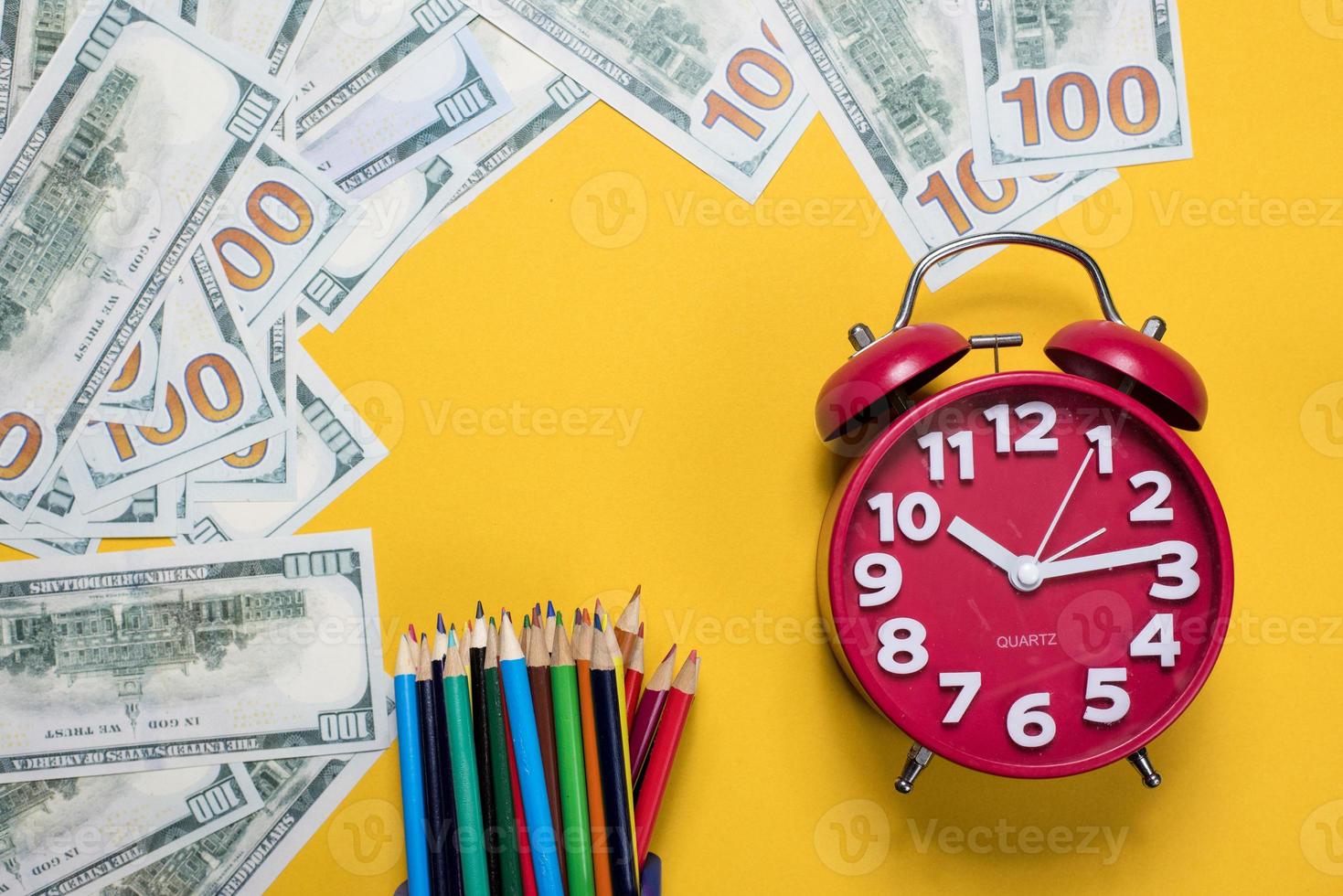 The silver picture is placed on a yellow background. Success, business concept With copy space photo