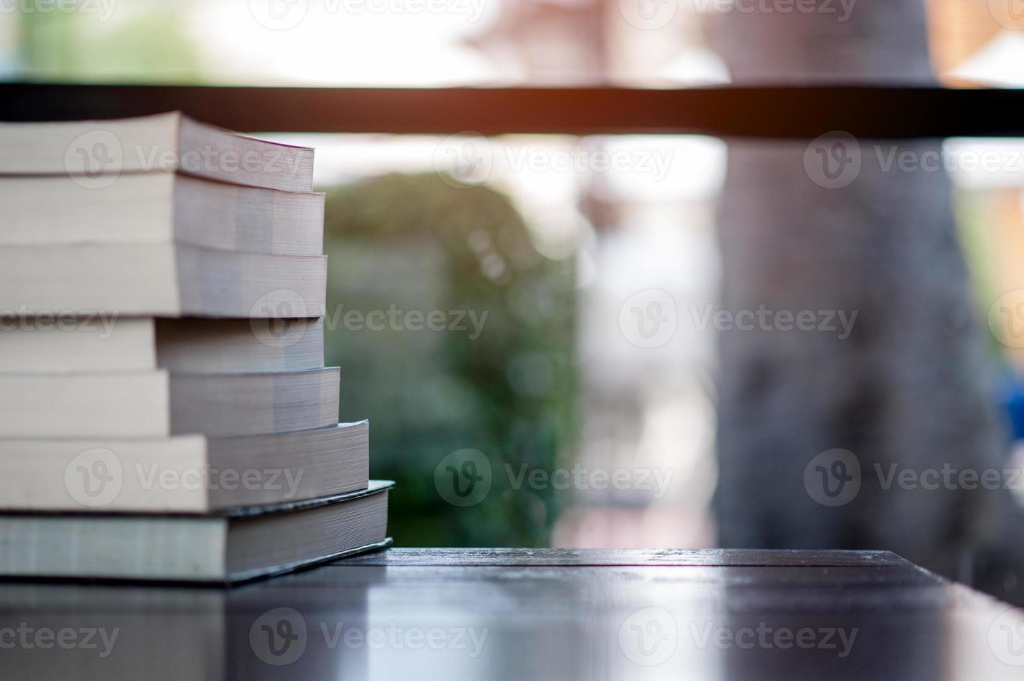 Book placed on the desk A lot of books, beautiful colors for studying, knowledge,education - images photo