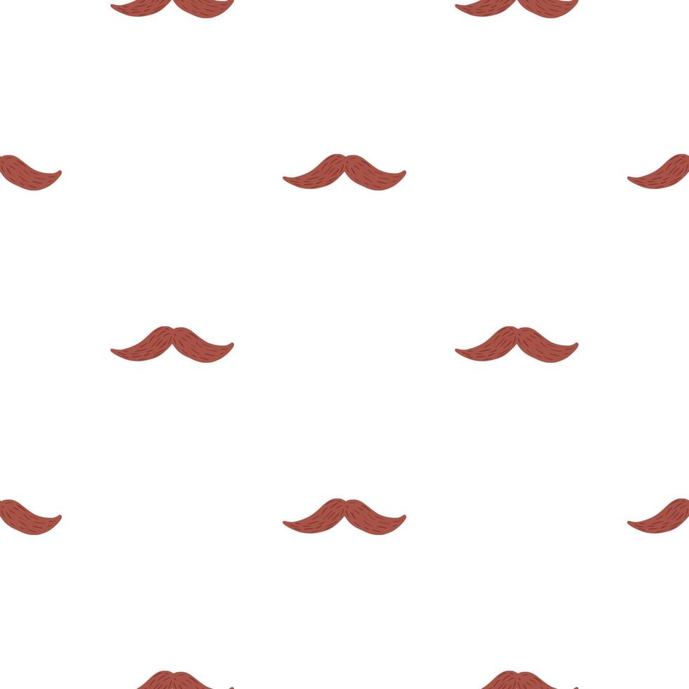 Mustache seamless pattern on. Vintage barber shop in doodle style. vector
