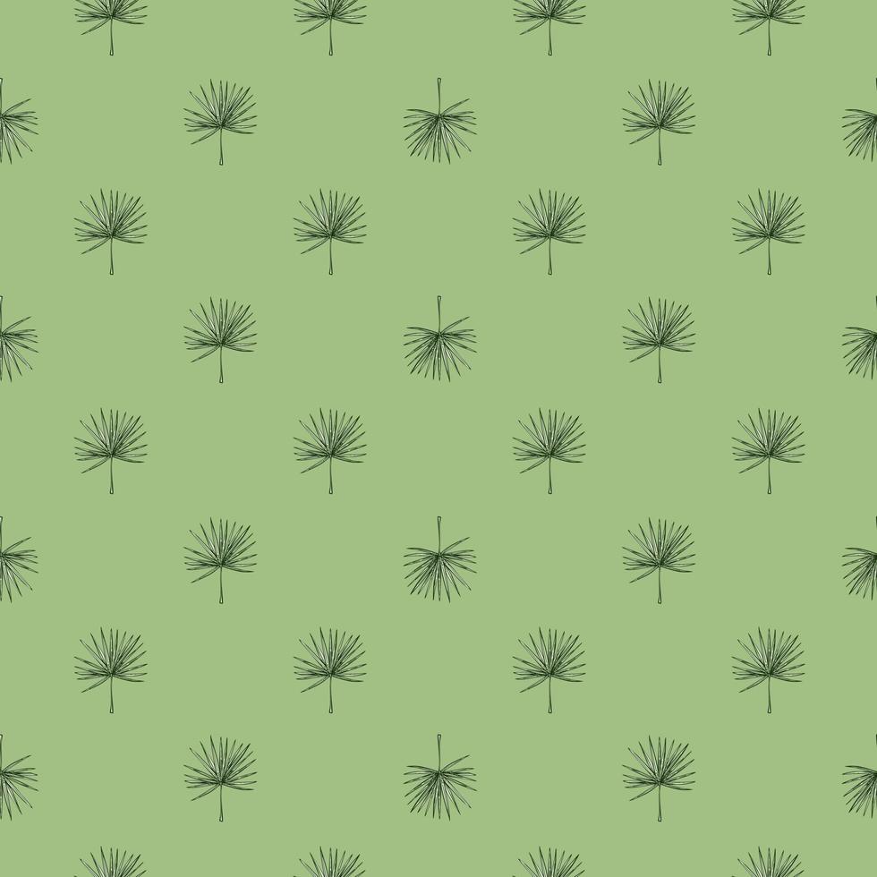 hojas de palma de abanico de patrones sin fisuras.rama tropical vintage en estilo de grabado. vector