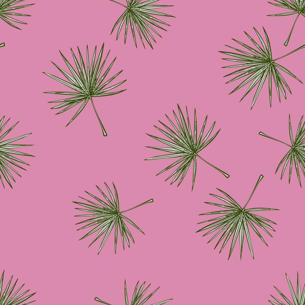 hojas de palma de abanico de patrones sin fisuras.rama tropical vintage en estilo de grabado. vector