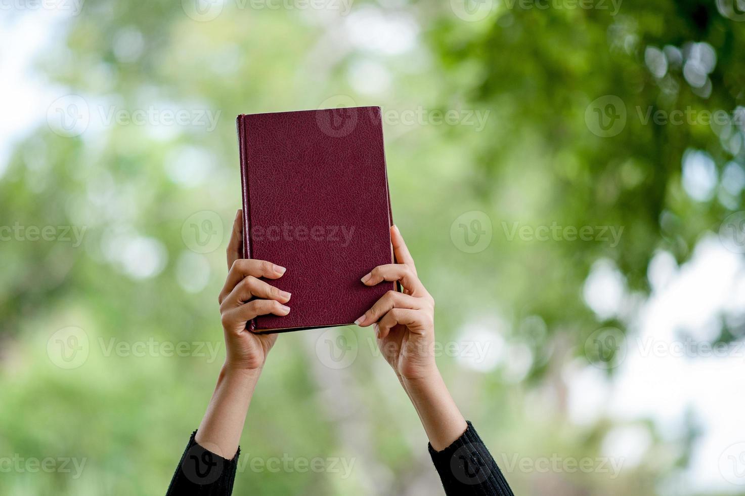 Hand pictures and books Education concept With copy space photo