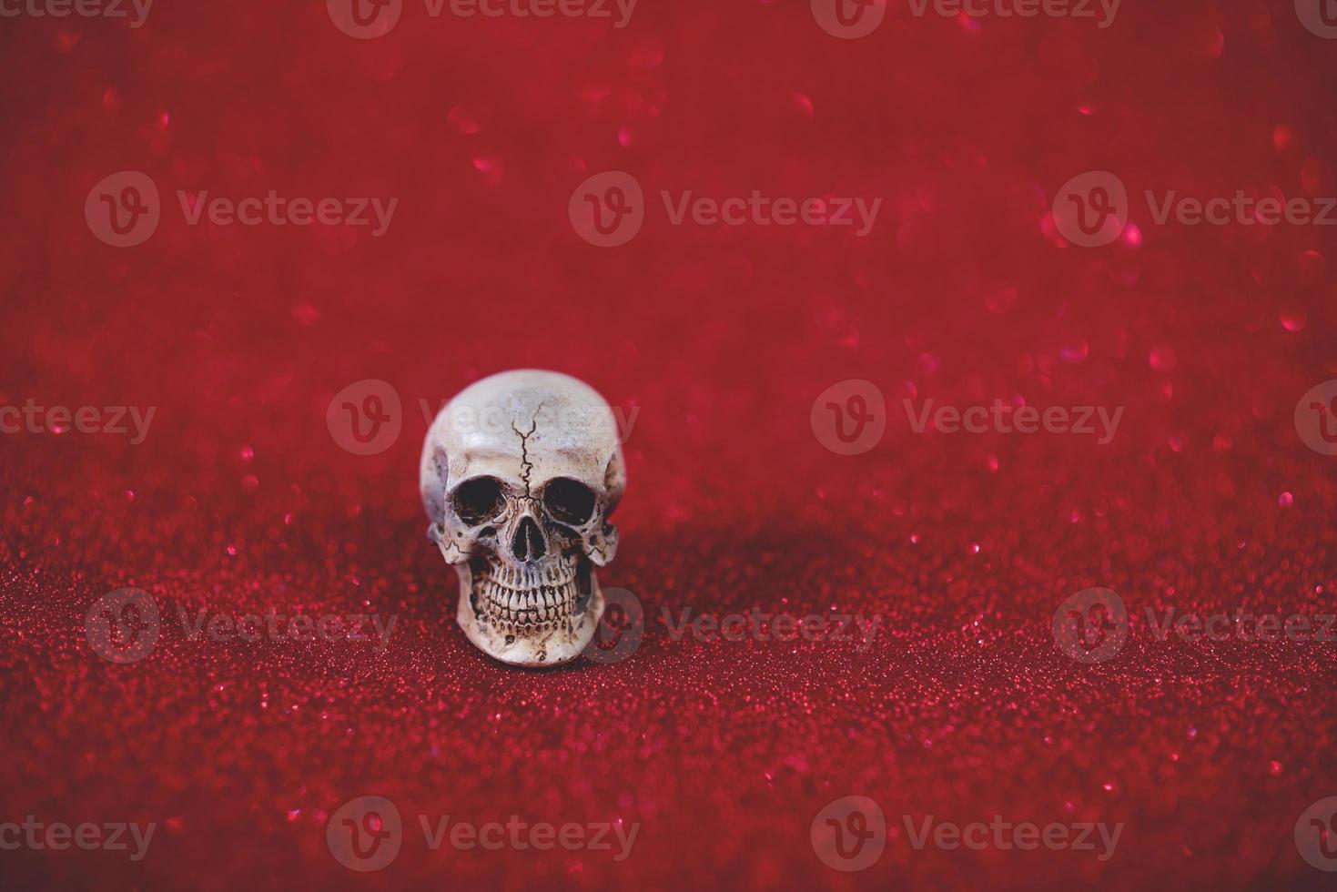 Red background and cute skull Harovine concept photo