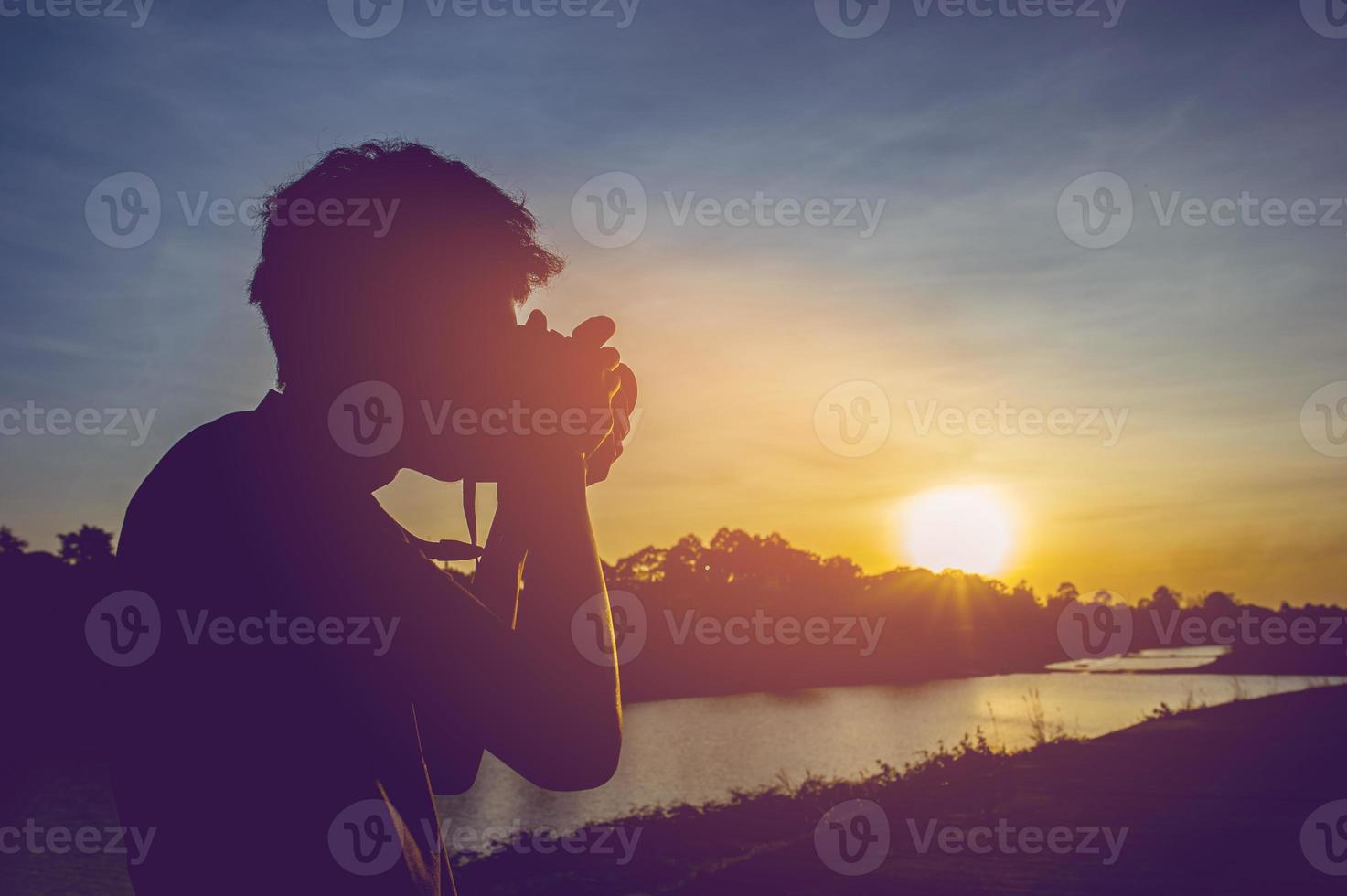 Silhouette, photographer, photo in shadow, silhouette concept
