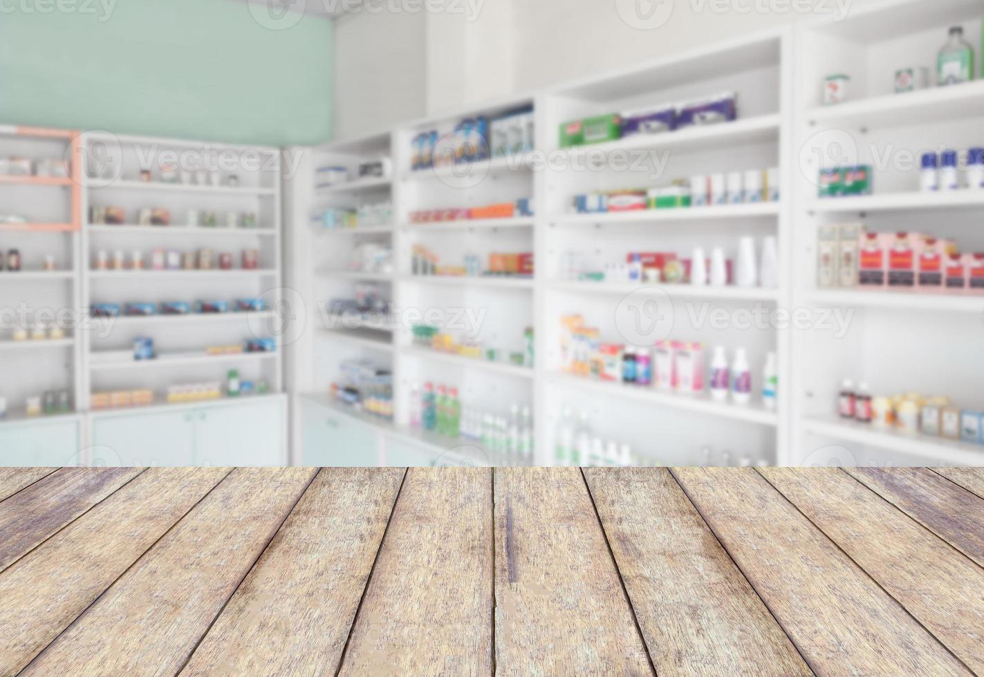 Pharmacy interior with blurred background photo