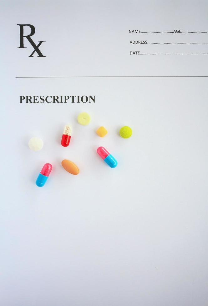 Pills on a Prescription Form photo