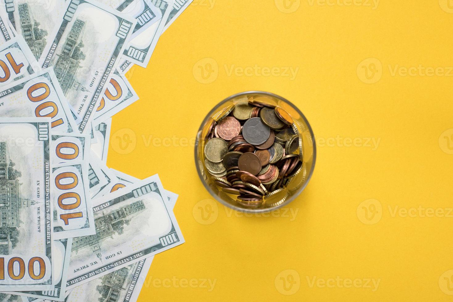 The silver picture is placed on a yellow background. Success, business concept With copy space photo