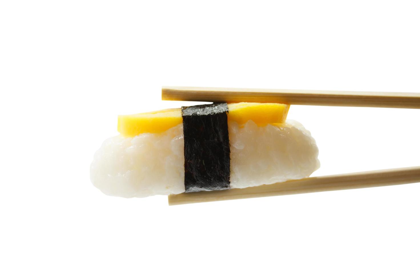 sushi with chopsticks photo