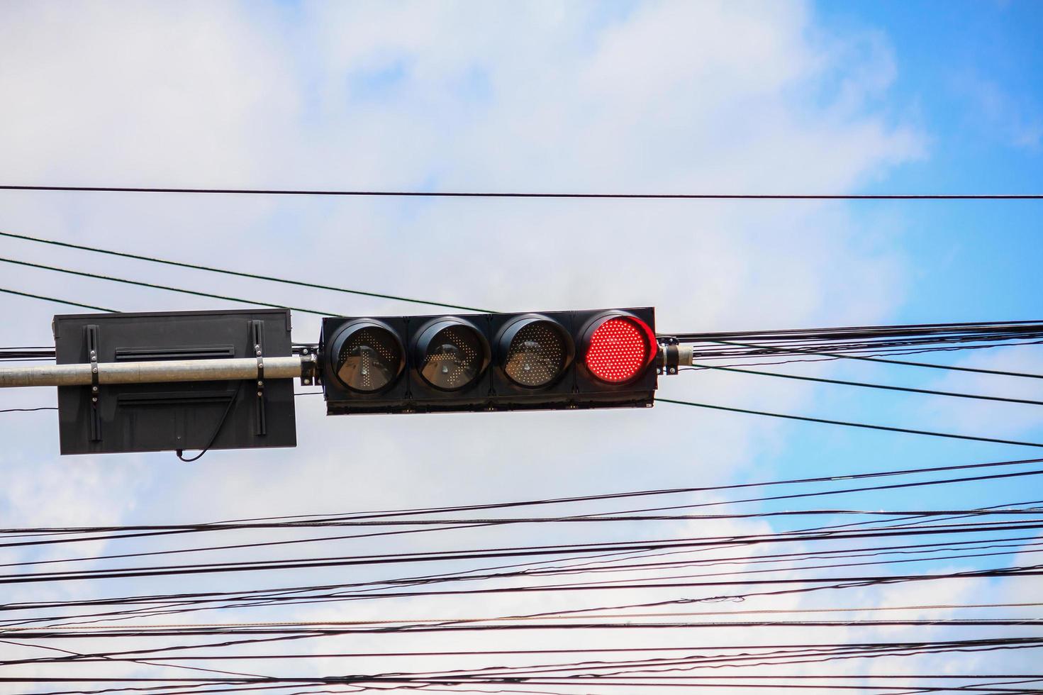 Red color on the traffic light photo