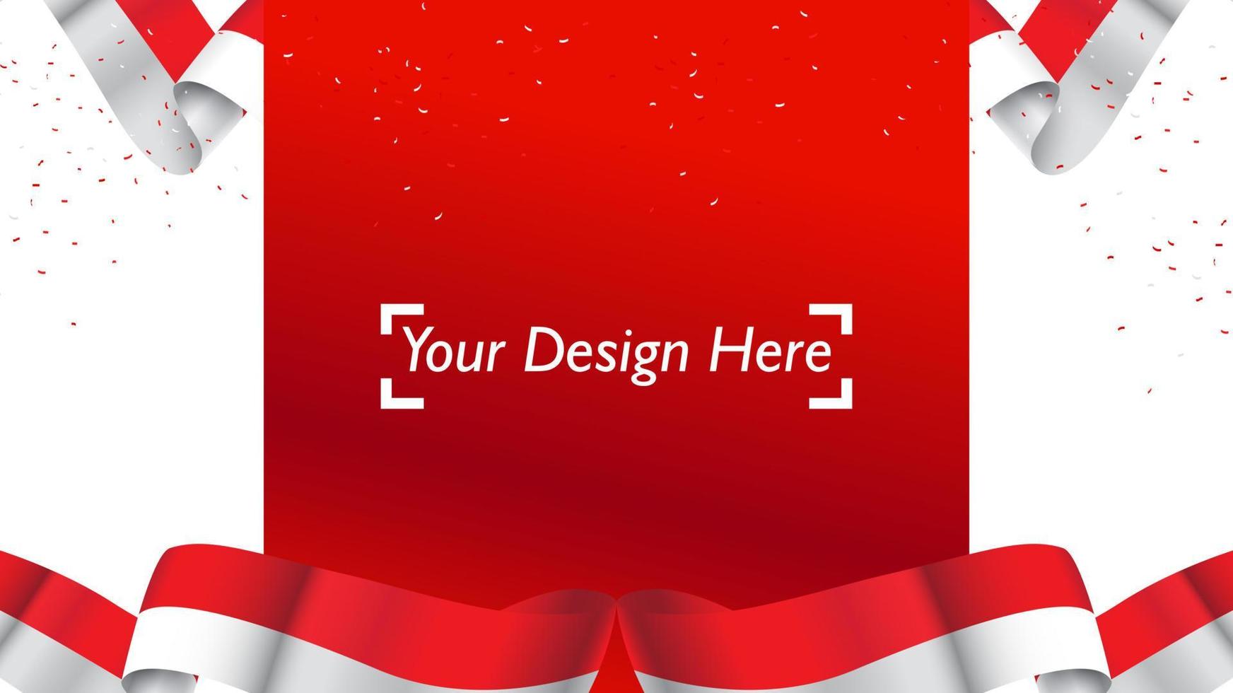 Indonesian patriotic background template with empty space for text, design, Holidays, Independence Day. Welcome to Indonesia concept - Vector