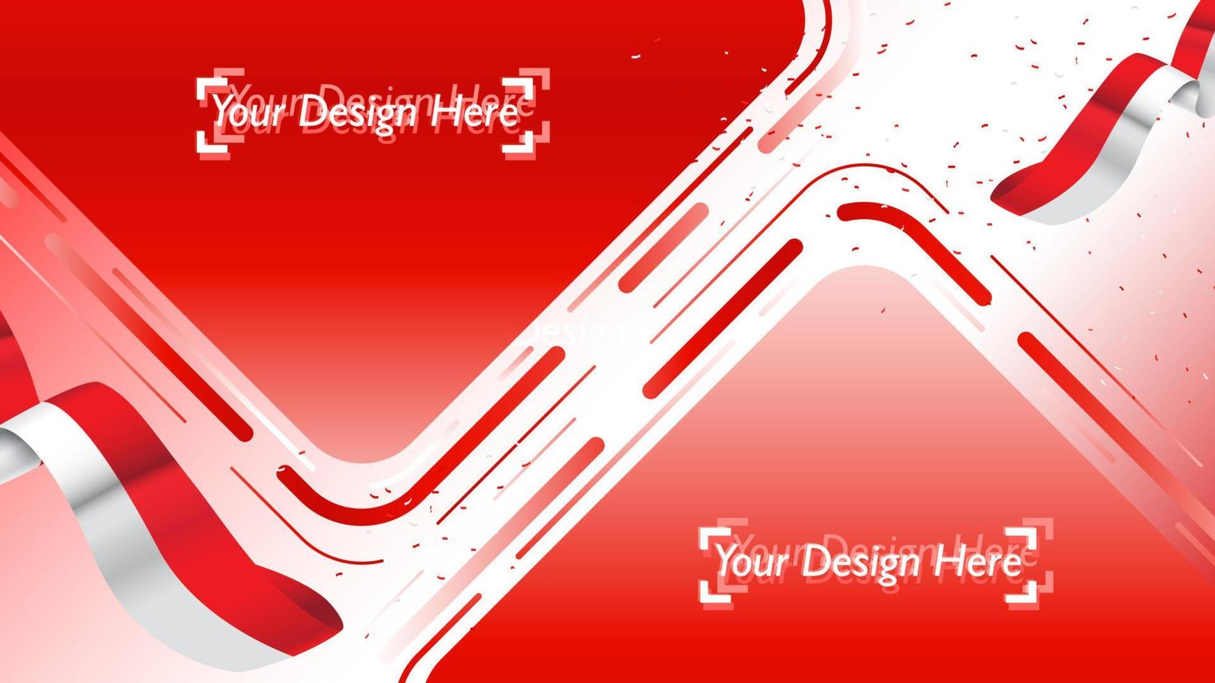 Indonesian patriotic background template with empty space for text, design, Holidays, Independence Day. Welcome to Indonesia concept - Vector