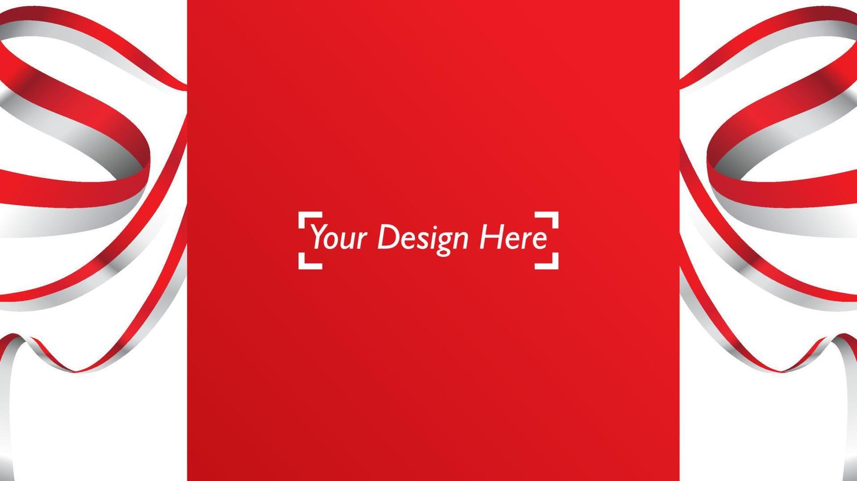 Indonesian patriotic background template with empty space for text, design, Holidays, Independence Day. Welcome to Indonesia concept - Vector