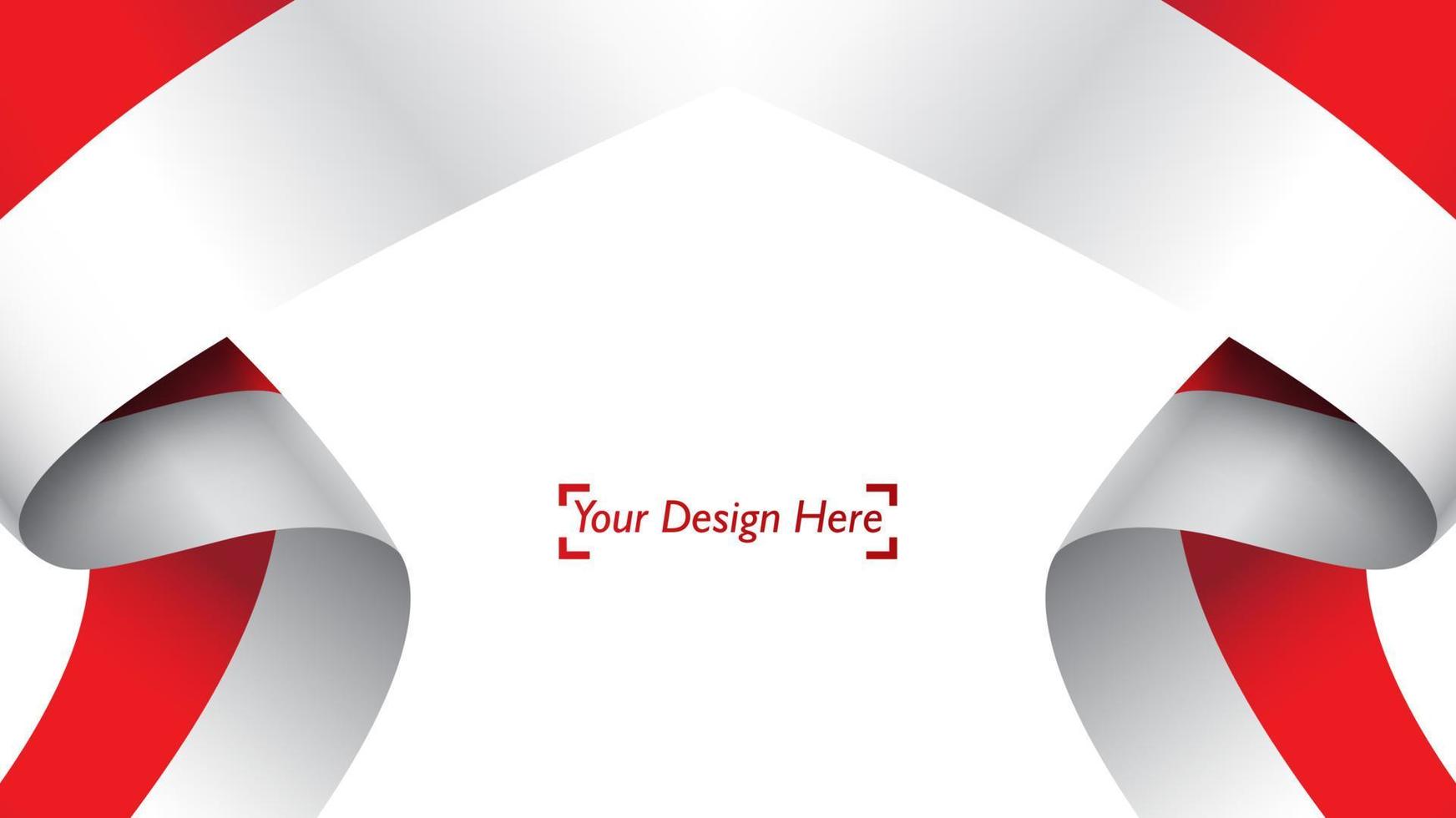 Indonesian patriotic background template with empty space for text, design, Holidays, Independence Day. Welcome to Indonesia concept - Vector