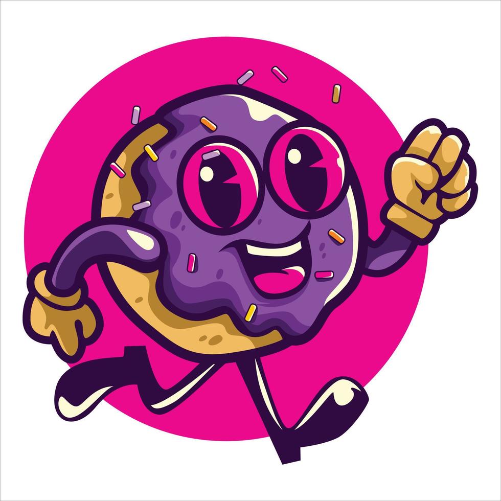 donut cartoon with cute characters vector