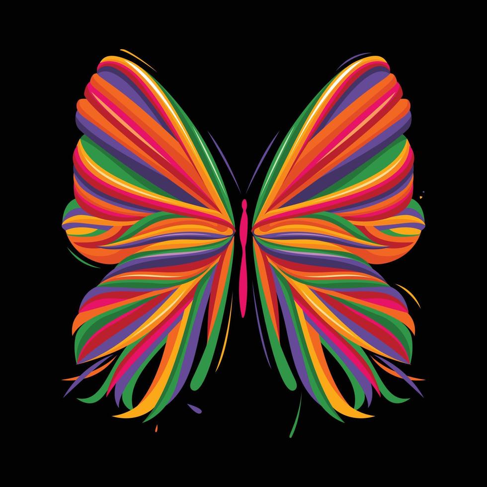 Butterfly Illustration In Colorful Style vector