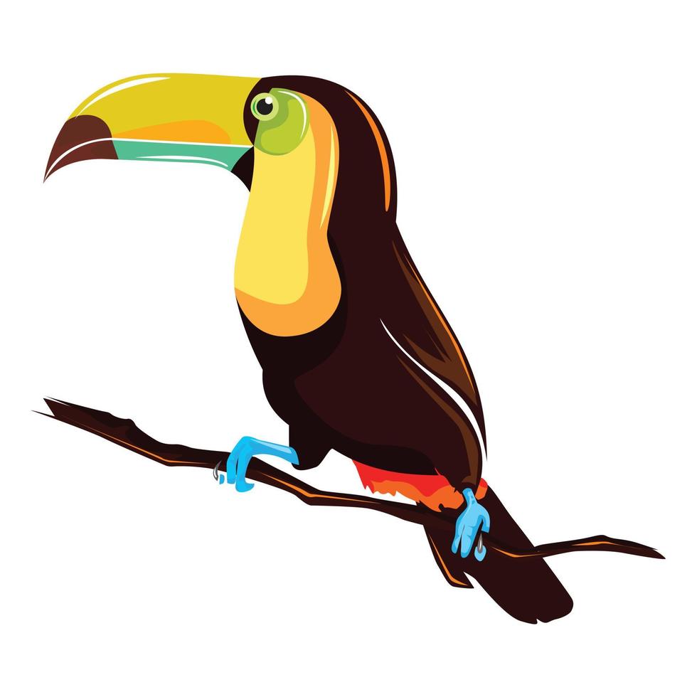 TROPICAL AND EXOTIC BIRD ILLUSTRATION WITH ELEGANT STYLE vector