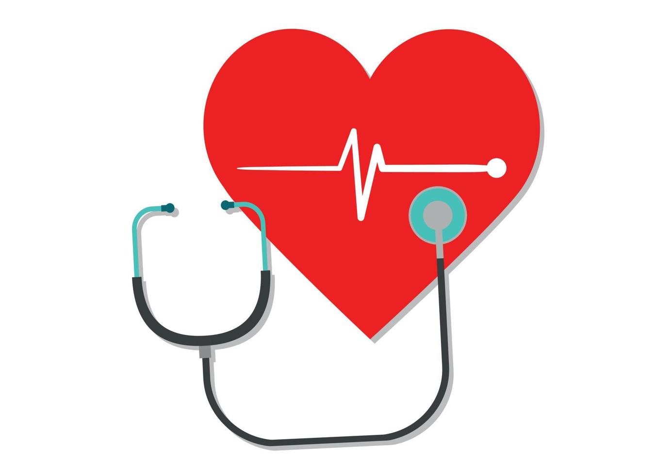 Ilustración de vector de corazón de cardio médico