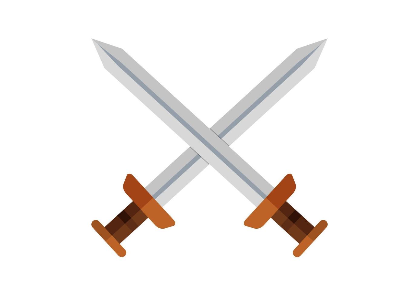 Two medieval swords isolated on white background. Vector illustration