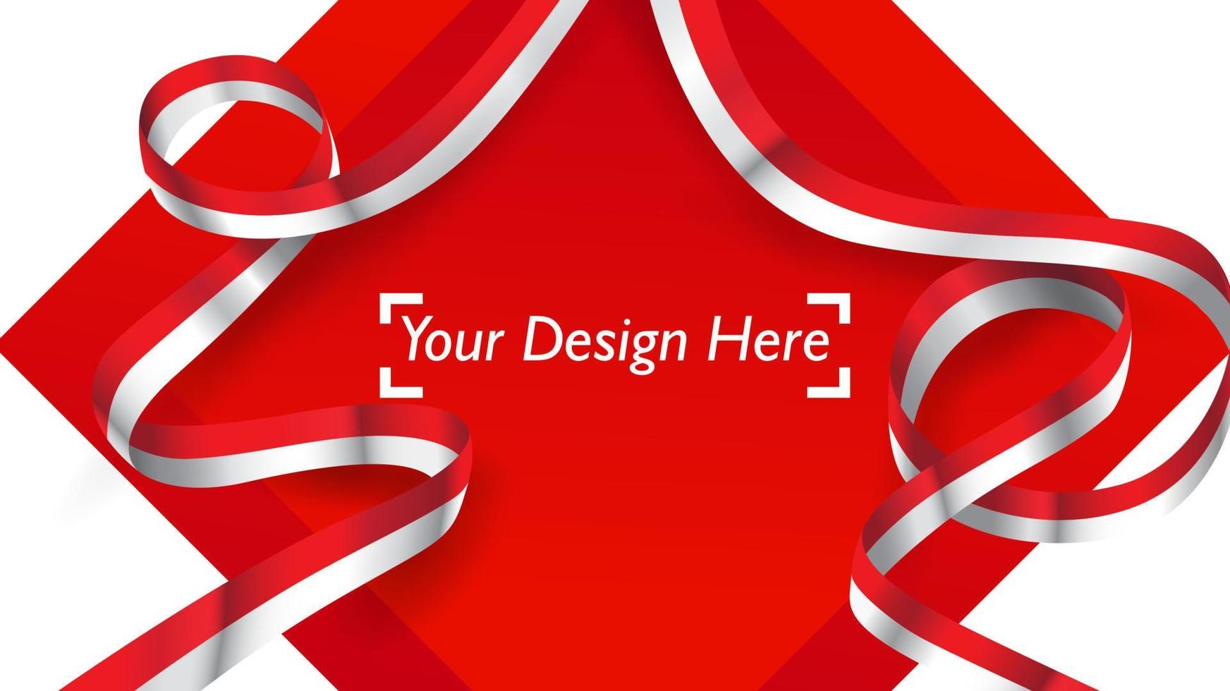 Indonesian patriotic background template with empty space for text, design, Holidays, Independence Day. Welcome to Indonesia concept - Vector