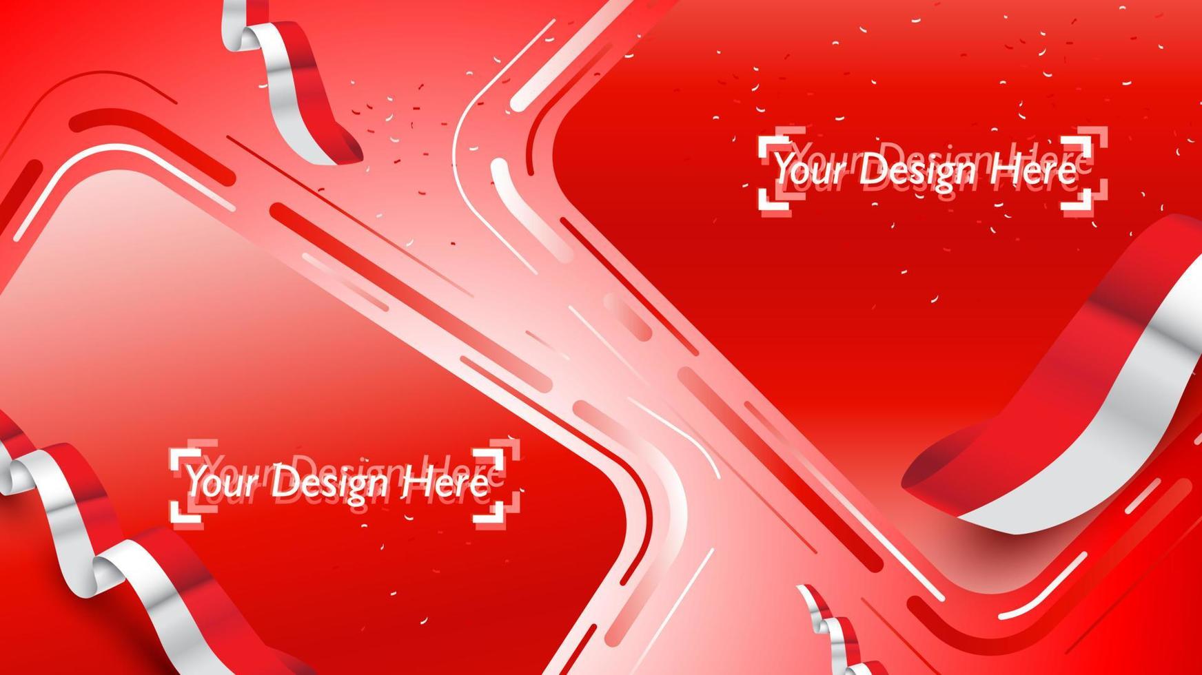 Indonesian patriotic background template with empty space for text, design, Holidays, Independence Day. Welcome to Indonesia concept - Vector