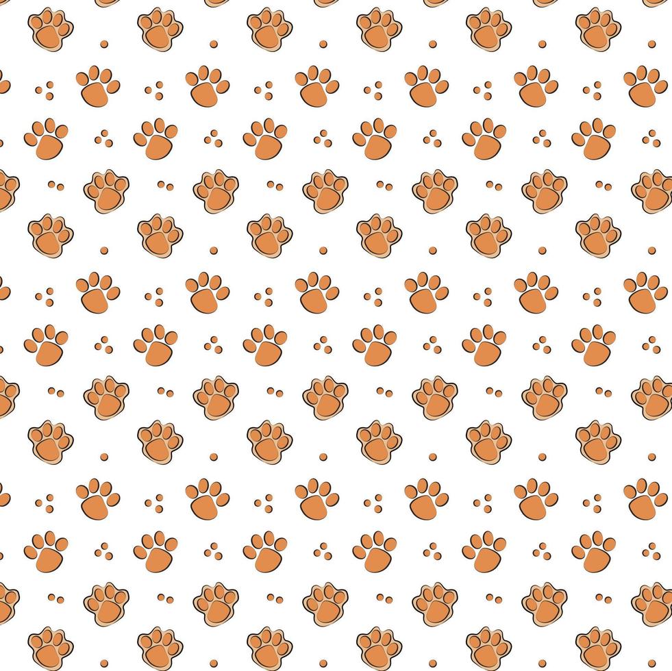 Colorful seamless pattern animal tiger paws legs Decorative cute wallpaper, good for printing. vector isolated on white