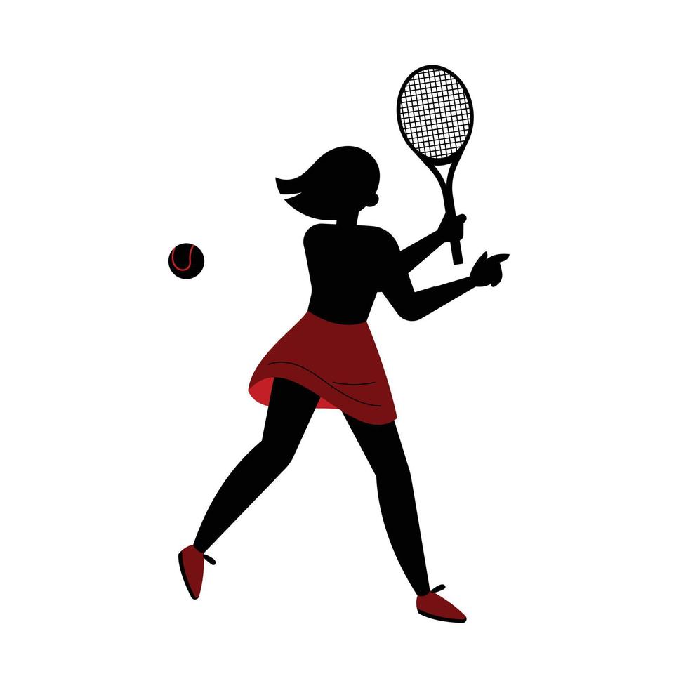 silueta mujer tenista deportes personas vector