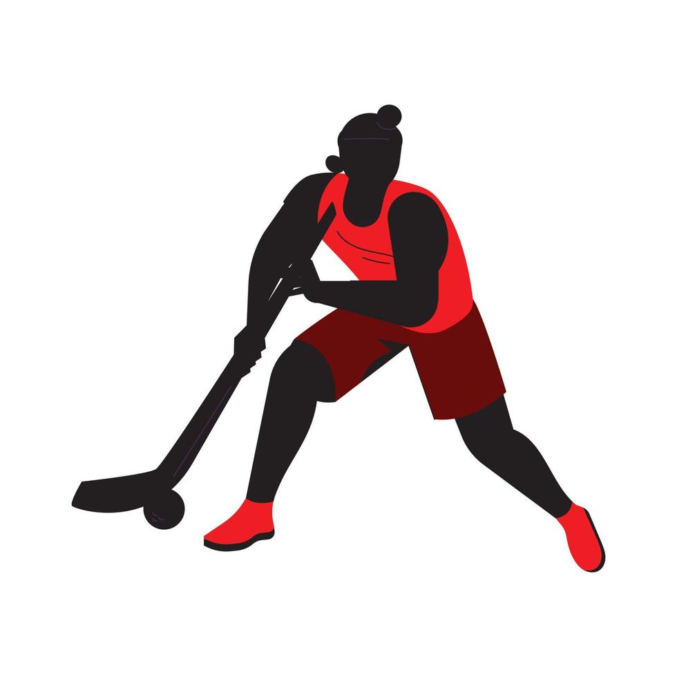 silhouettes hockey men player vector