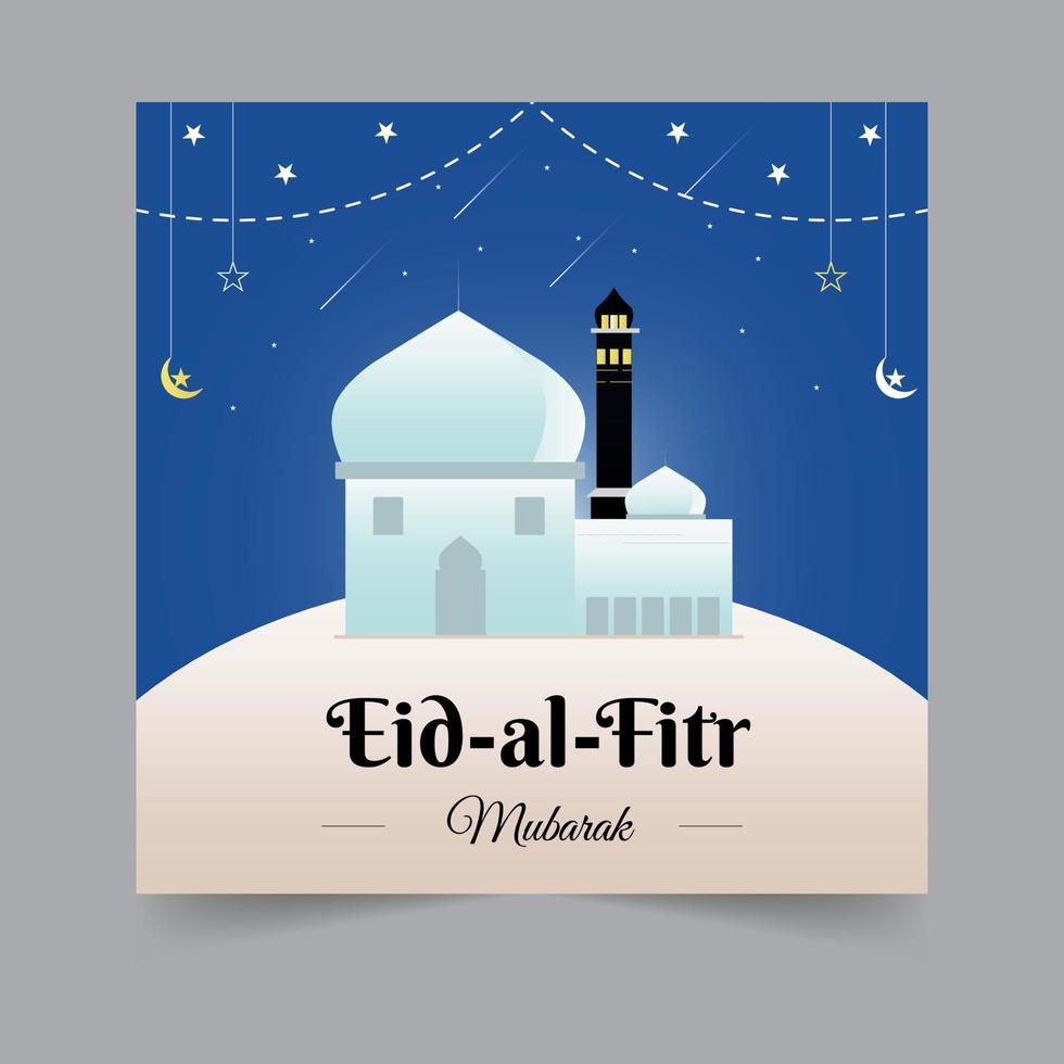 publicación en redes sociales de eid mubarak, diseño de eid ul fitr mubarak o eid ul adha, publicación en redes sociales islámicas del día sagrado o pancarta de ramadan kareem, espacio de fondo de diseño de formas geométricas para texto vector