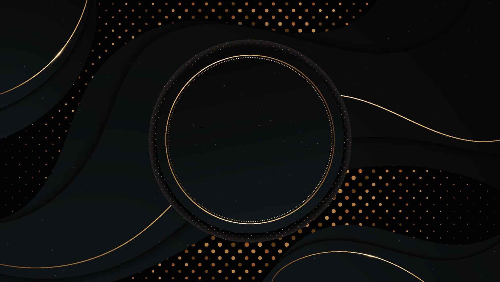 Abstract black and gold lines luxury background vector