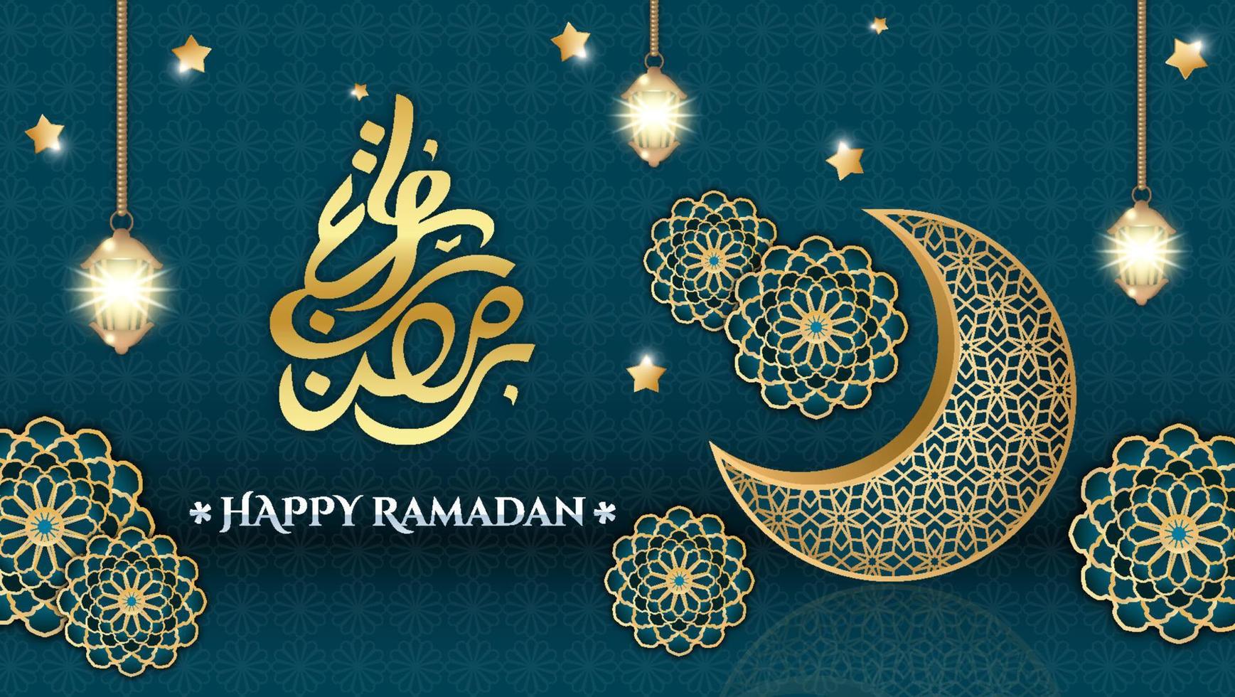 Ramadan kareem islamic background with element vector