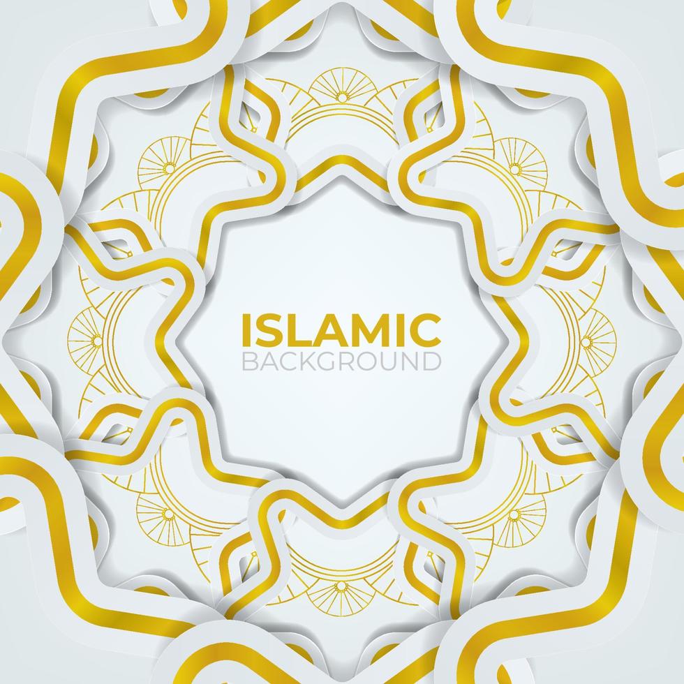 elegant islamic background with golden line. vector