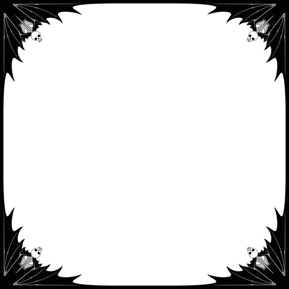 Bat Skeleton Photo Frame vector